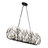 Bask Crystal Linear Pendant - 48"W - Matte Black/French Gold