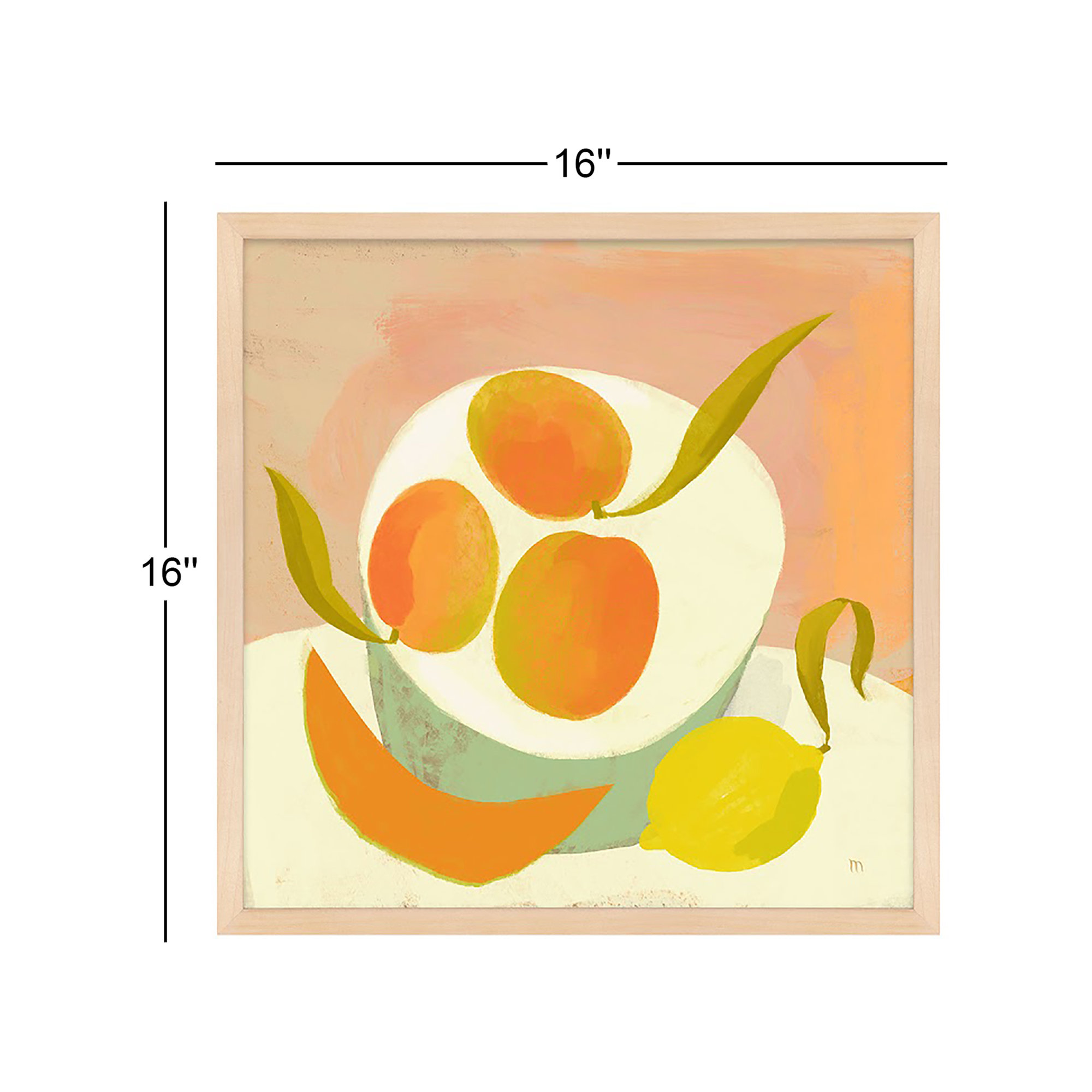 Summer Bounty by StudioM, 16" H x 16" W x 1.25" D, Maple