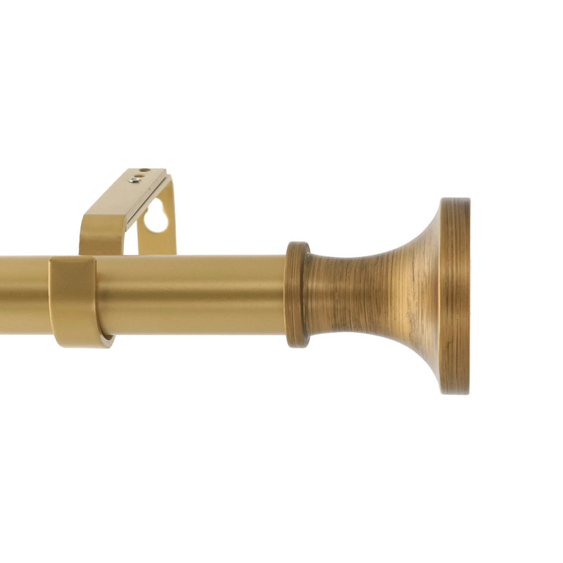 Tringle à rideau simple réglable 1 po Natalee, H 1 po x l 84 po x P 7 po, Doré de la Renaissance