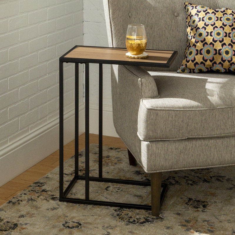 Table de bout moderne asymétrique Marji, Mocha / noir