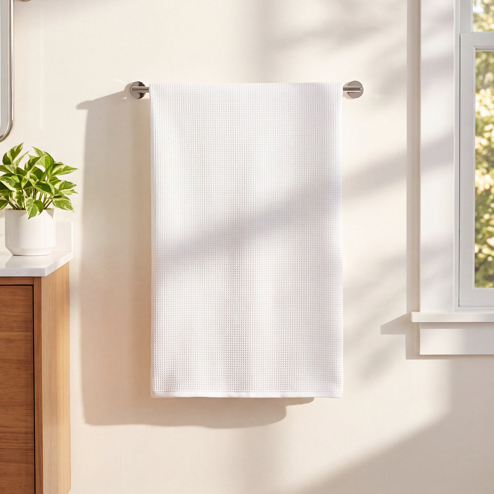 Brickell Cotton Bath Towel, White