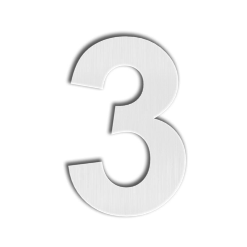 6 Inch Silver Stainless Steel Floating House Number