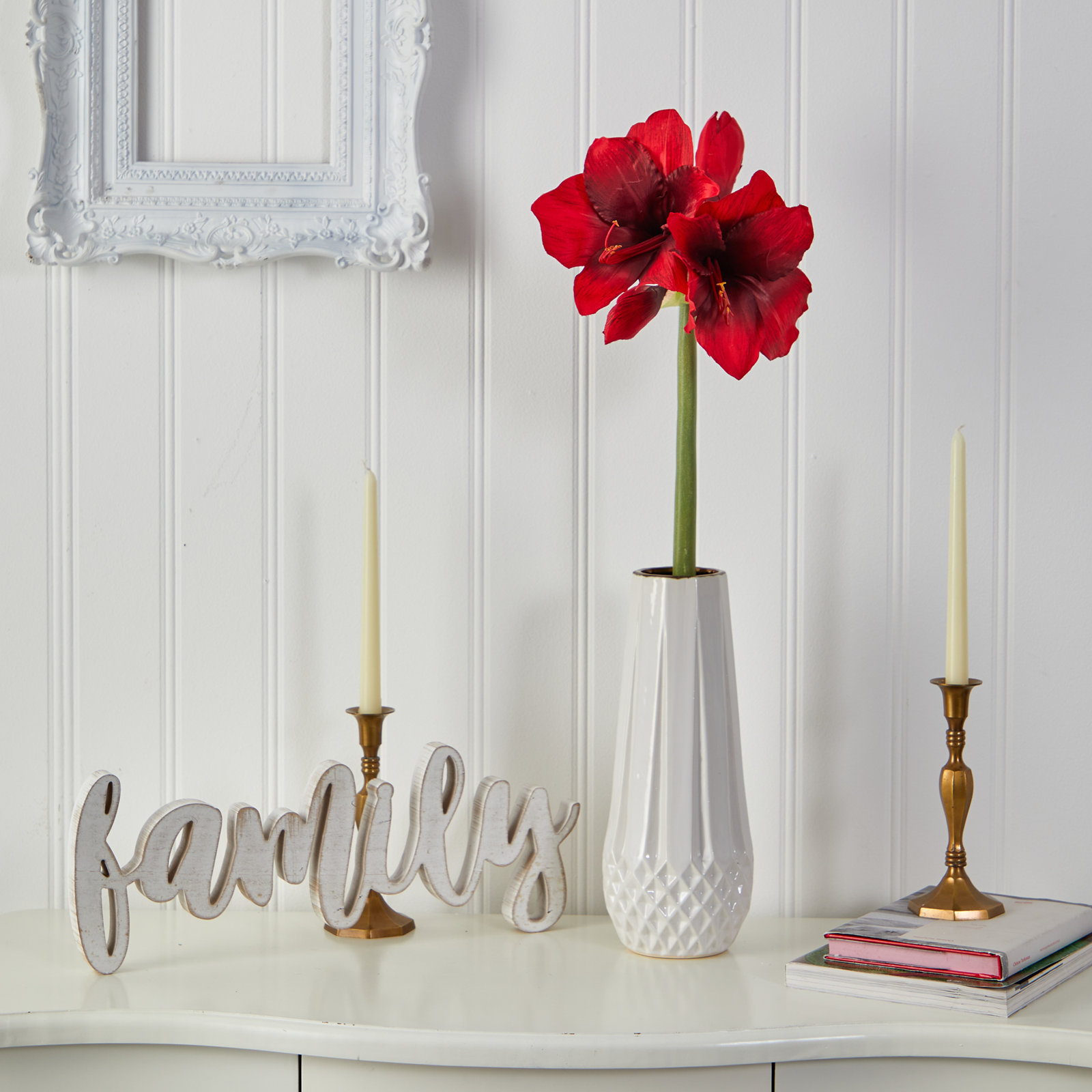 Amaryllis Floral Stems, Christmas Red