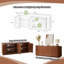 64''W Sideboard Storage Cabinet With Wave Pattern-118021488