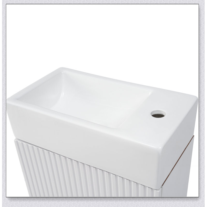 Meuble-lavabo de salle de bain avec lavabo, meuble-lavabo de salle de bain avec tablette, orienté vers la gauche ou vers la droite