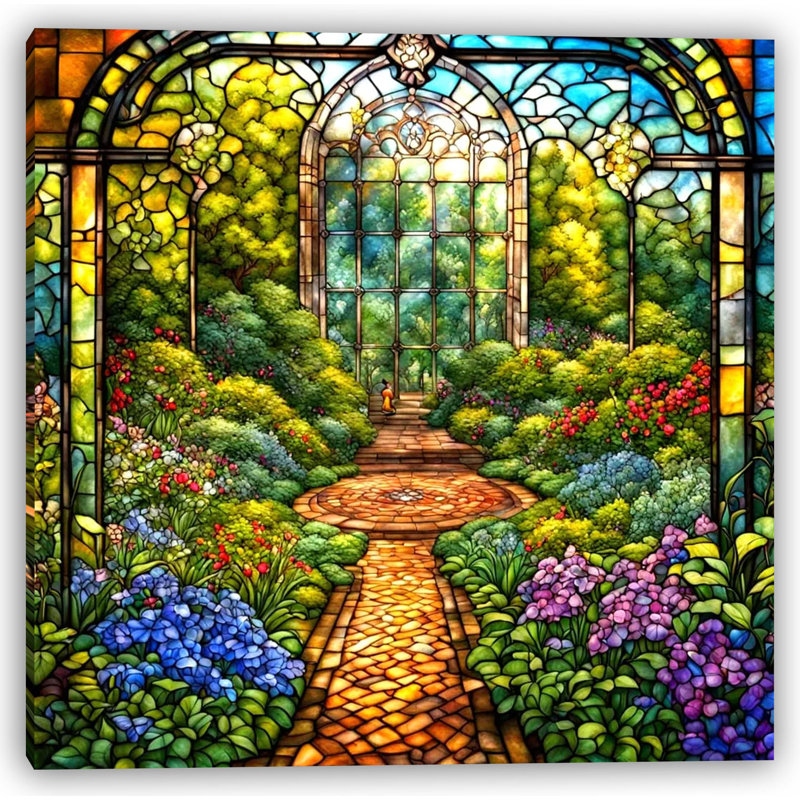Enchanted Glass Garden - Art mural sur toile tendue, H 12 po x l 12 po