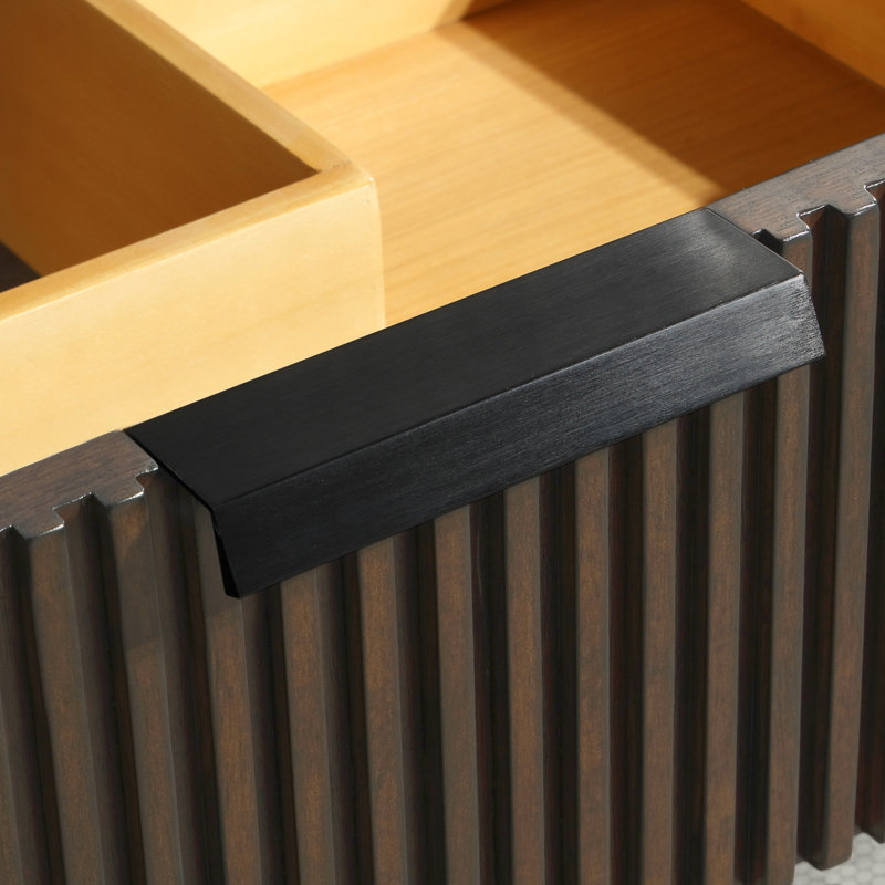 Ensemble de meuble-lavabo mural simple 30 po Anelie, Noyer, Noir mat