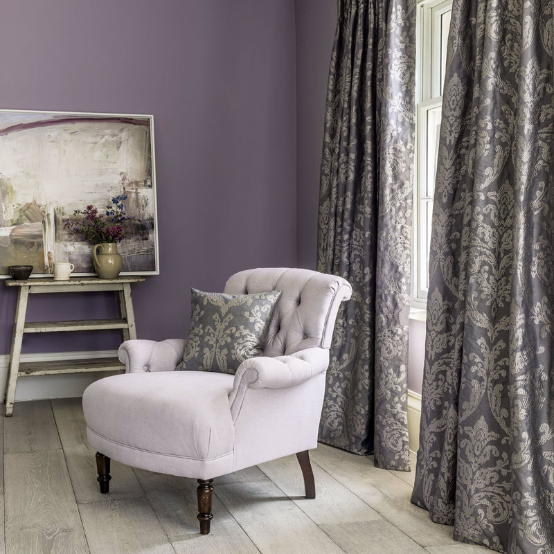 Riverside Damask Fabric, Pewter