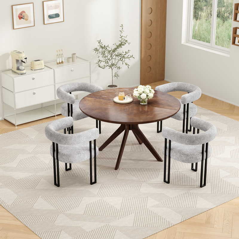 5-person Dining Set, Light Gray