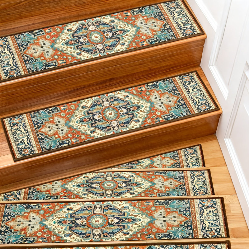 Tapis d'escalier antidérapant, paquet de 15 (rouge)