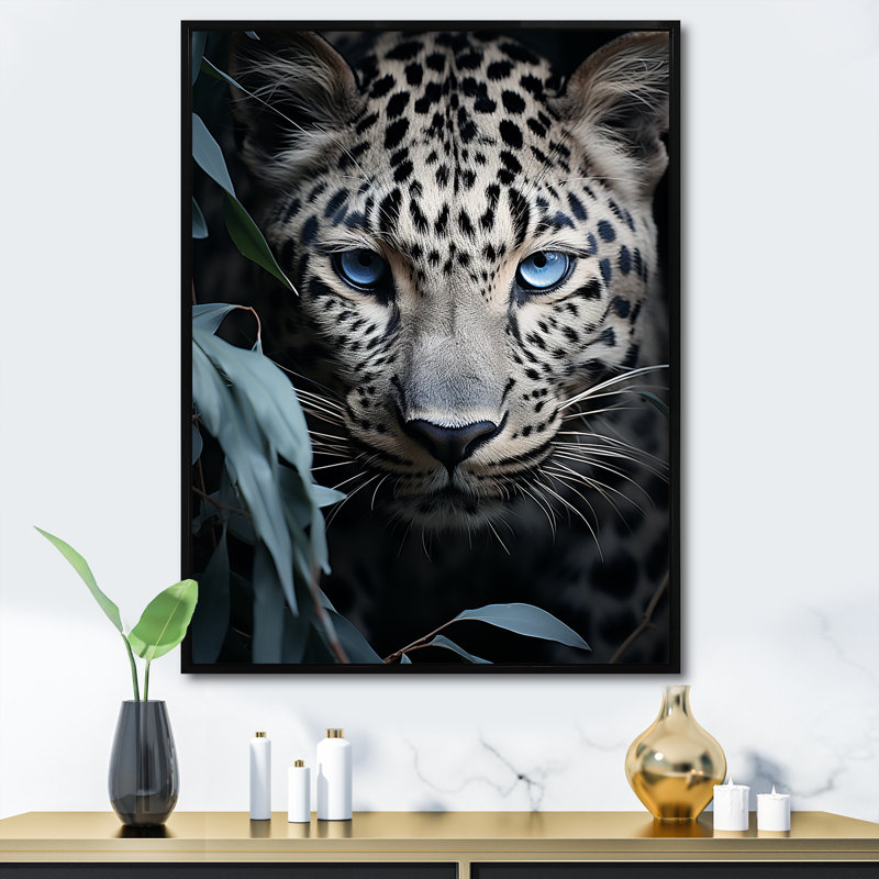 «Graceful Leopard Predators in the Wild I», reproduction sur toile, Cadre flottant noir, 32" H x 24" W