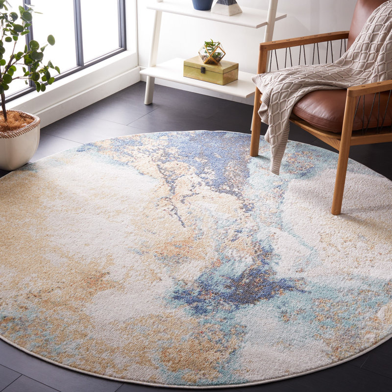 Styreman 500 Performance Abstract Rug, Round 6'7"