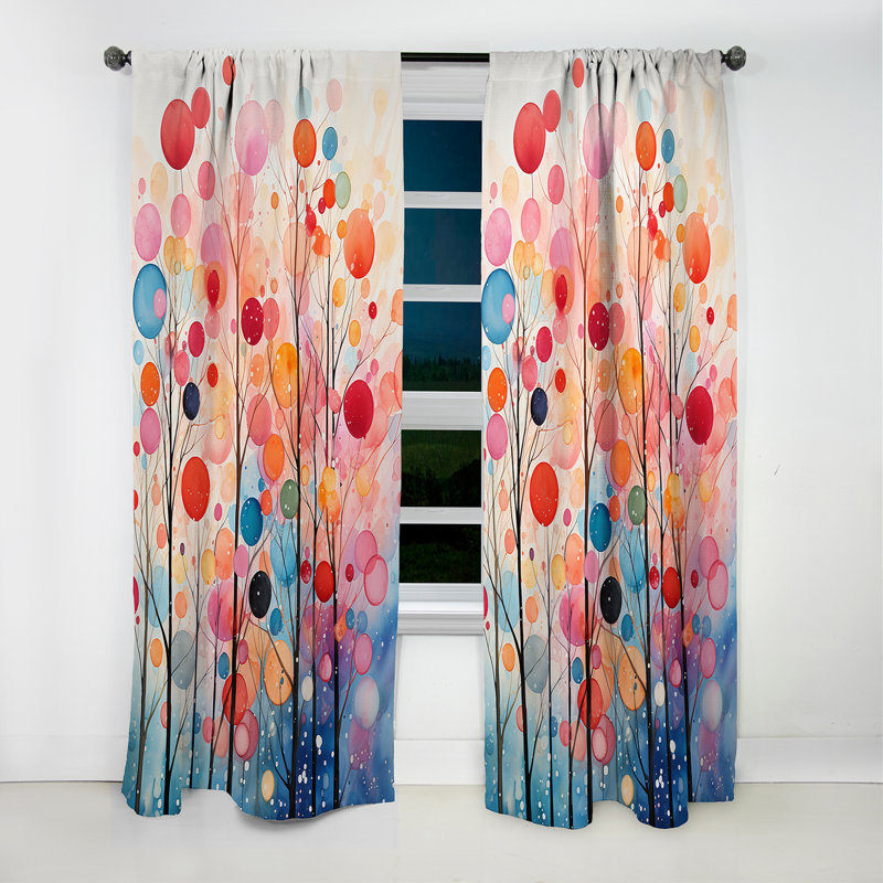 Cambon - Rideau Mid-Century - Rideau occultant abstrait - 1 panneau, L 52 po x L 84 po