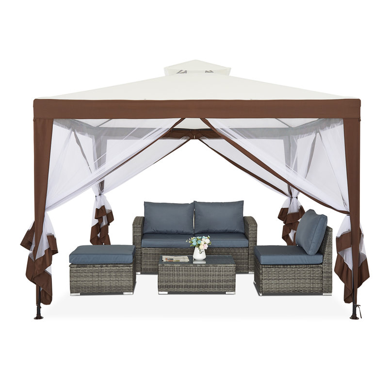Annum 3m x 3m Metal Patio Gazebo, Brown