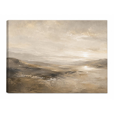 Beige Taupe Valley Landscape Wrapped Jaan