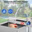 Évier en acier inoxydable, ensemble d'évier de cuisine autoportant à cuve simple avec robinet, préparation de cuisine commerciale à cuve simple et évier utilitaire