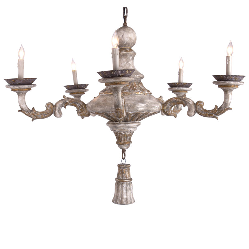 Lustre traditionnel / classique à 5 lumières de style bougie Remy