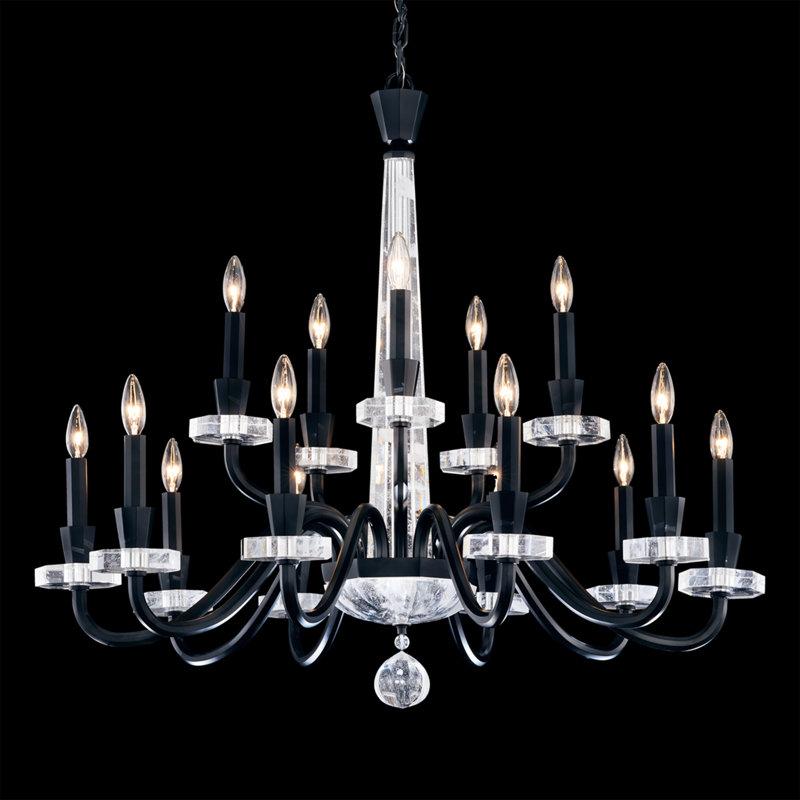 Amadeus 15 Light Crystal Chandelier, Black