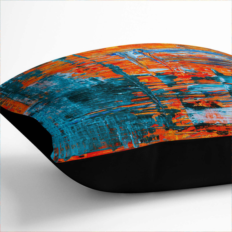 Abstract Square Cushion, Black, 55 x 55 cm