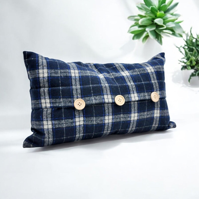 Taniya Blue Rectangular Scatter Cushion | Modern Decorative Pillow Cover for Sofa and Living Room Styling