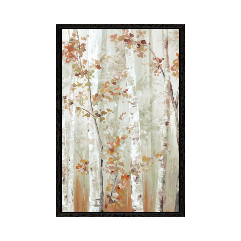 Birch Wood I by Eva Watts - Painting on Canvas, 66.04cm H x 45.72cm W x 3.81cm D, Black Framed