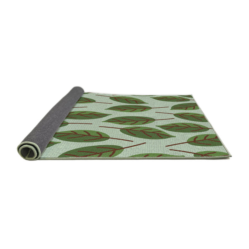 Tapis floral vert / vert clair, Rond 7 pi