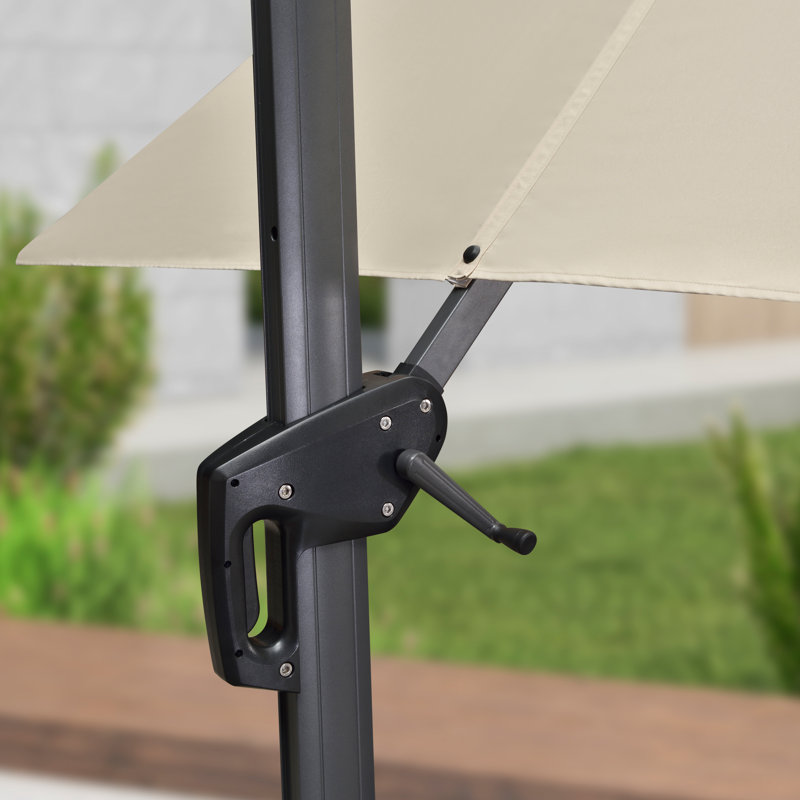 Parasol rond en porte-à-faux beige Balvin, Beige