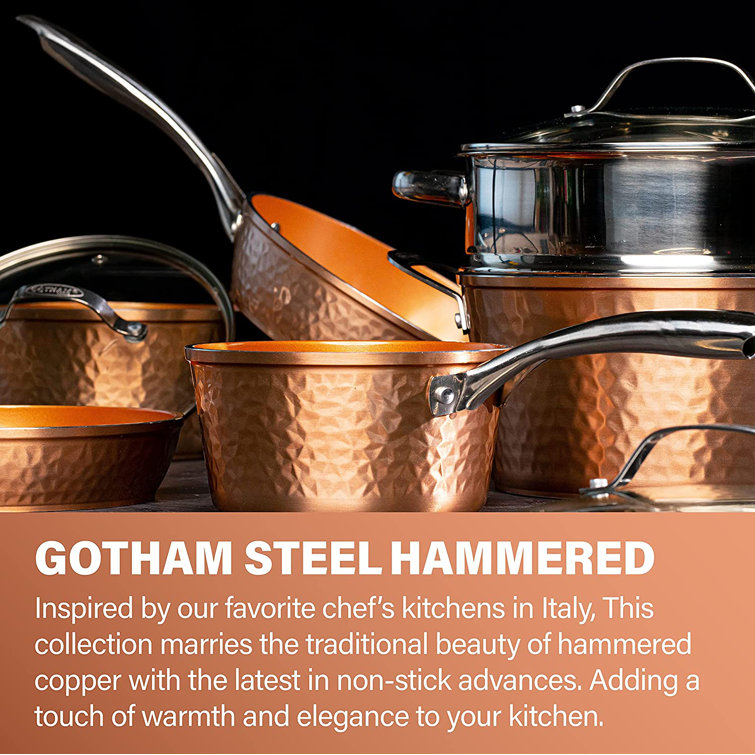 Gotham Steel Hammered 10 Piece Nonstick Cookware Set - Bed Bath