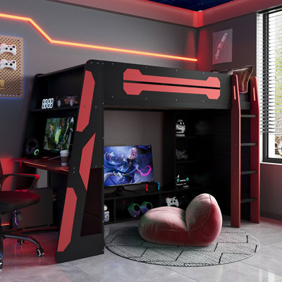 Loft Bed With Built-In Desk And Charging Station