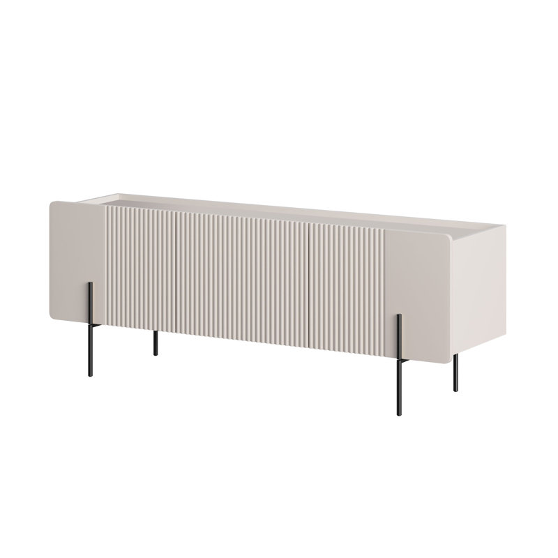 Ostrander Unfinished TV Stand for TVs up to 55", Beige/Black
