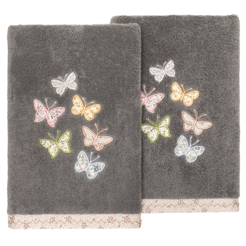 100% Turkish Cotton Towel Set, Charcoal, 2 Piece Hand Towel