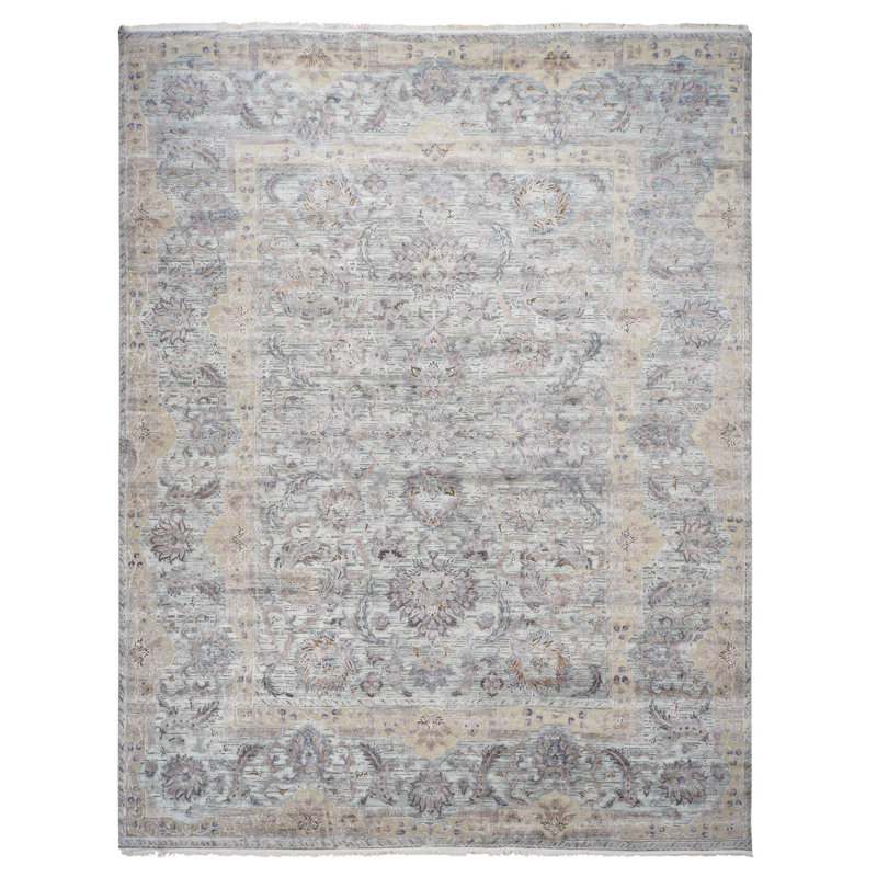 Tapis surdimensionné vert en laine noué à la main 11 pi 8 po x 15 pi 3 po Chetwode