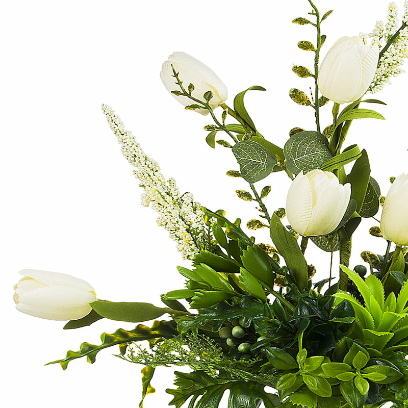 Arrangement floral tulipes dans un vase, Blanc
