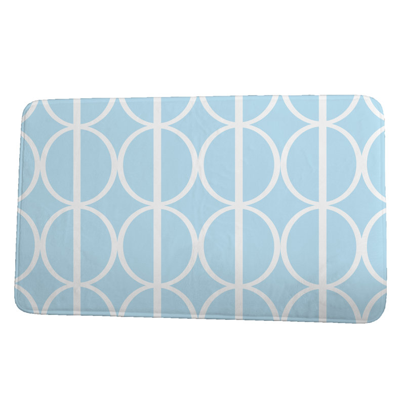 Tapis de bain ovale Go Round Lemmon, l 24 po x L 36 po, Bleu pâle