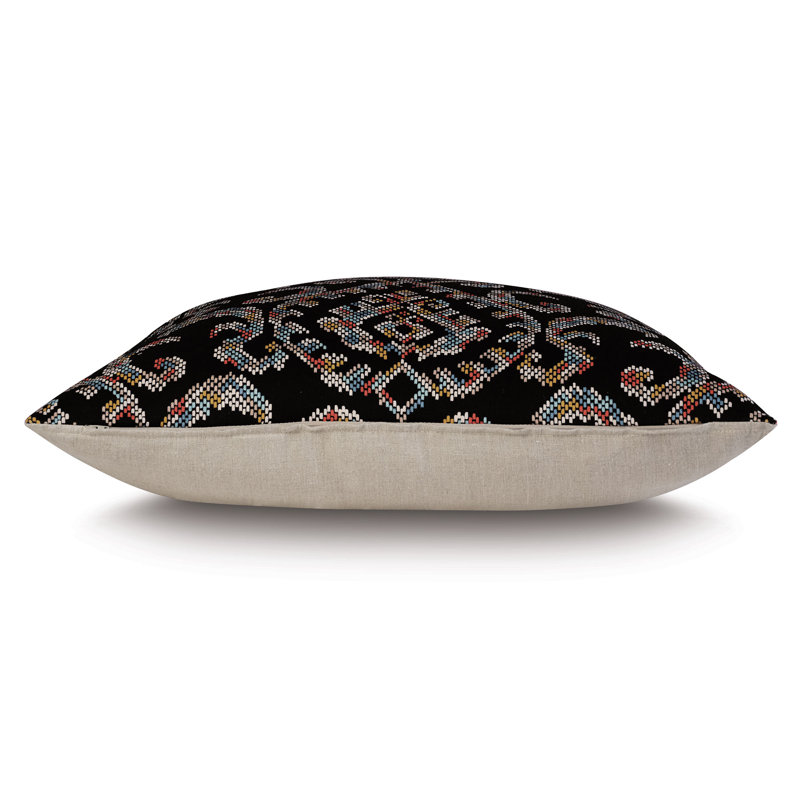 Coussin décoratif Freya Ikat, Carré 22 po