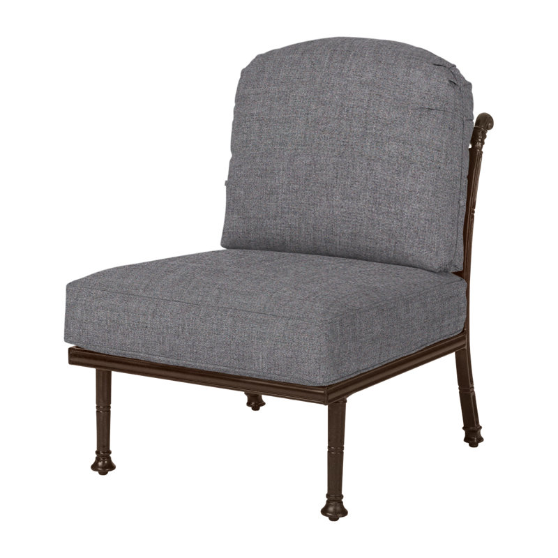 Florence Cast Outdoor Lounge Chair, Cast Slate Sunbrella® Plainweave, Desert Bronze