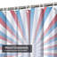 Rideau de douche à rayures rouges et bleues avec 12 crochets Sunburst-129036683