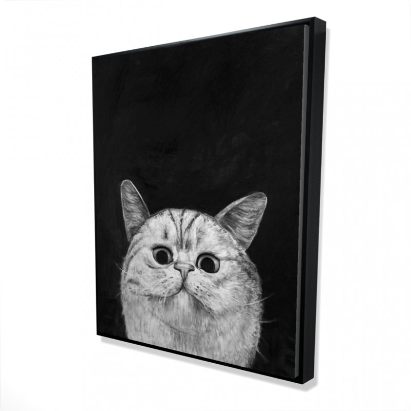 Watching Cat Print On Canvas