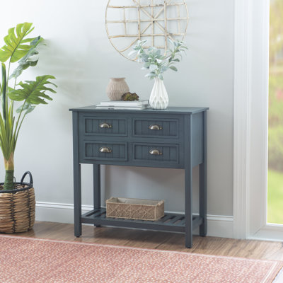 Bailey Bead Board Four-Drawer Console Table with Shelf