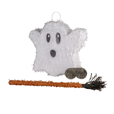 Fax Potato - Halloween Cardboard Pinata, Stick and Blindfold Set - Boo the Ghost