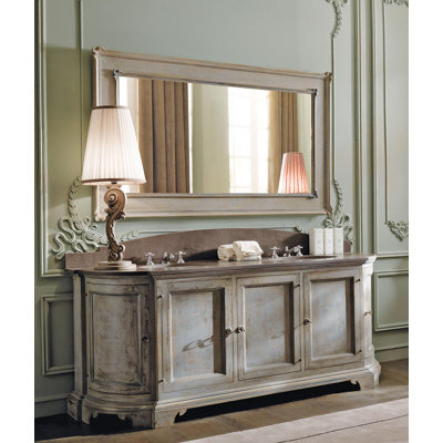 81" Double Bathroom Vanity Base Only in Antique Gray