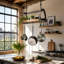 Handcrafted Decor Oval Ceiling Hanging Pot Rack