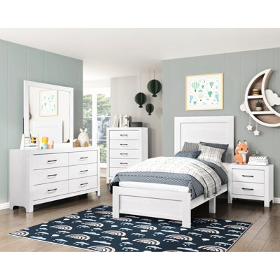 Lit simple blanc pour la chambre à coucher - fait de bois et de matériaux synthétiques avec base en placage requise