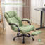 Fauteuil de bureau ergonomique avec repose-pieds en tissu vert ergonomique