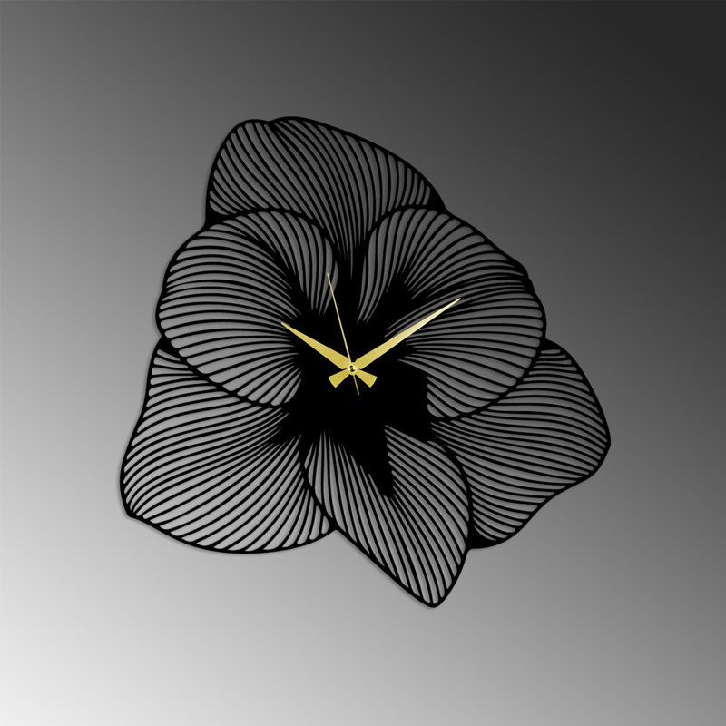Amealia Wall Clock, Black, 70" H x 70" W x 0.15" D