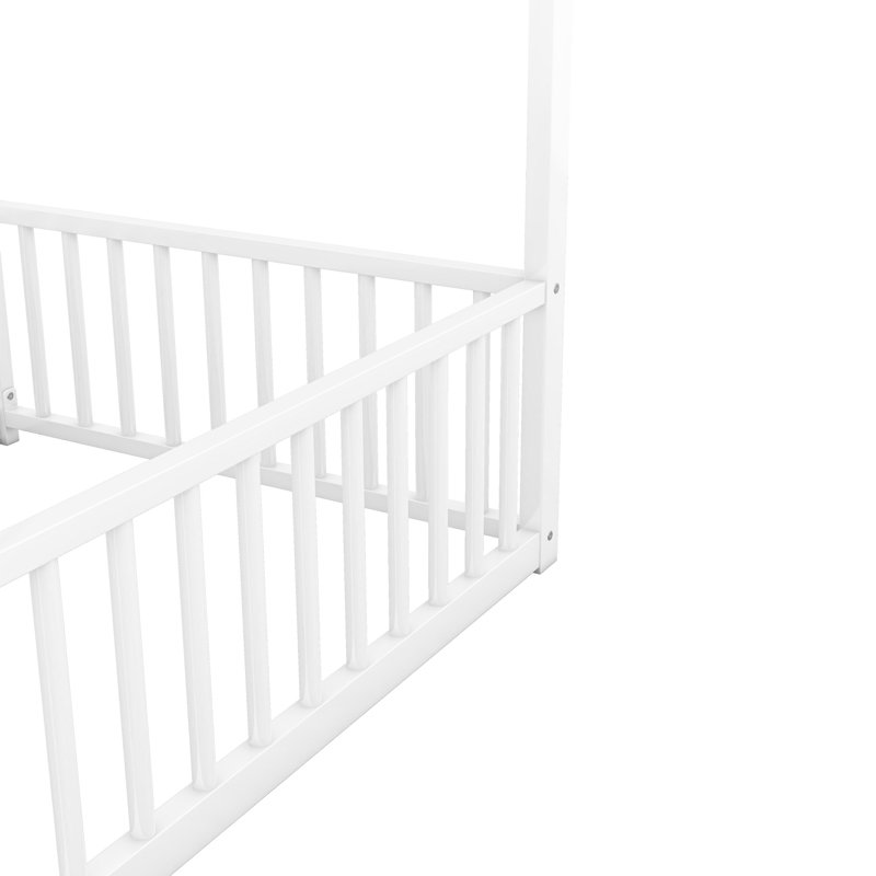 Lits plateforme en métal, Blanc antique