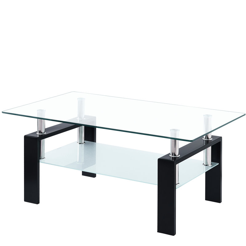 Table de bout en verre transparent 2 pour un look moderne et fonctionnel dans des salles de réception trempées