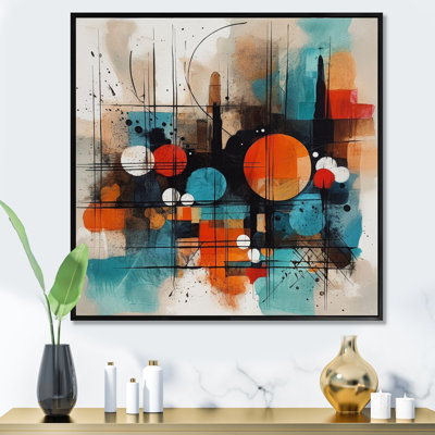 «Corlew Orange Abstracted Geometric Explorations III», reproduction d'art sur toile