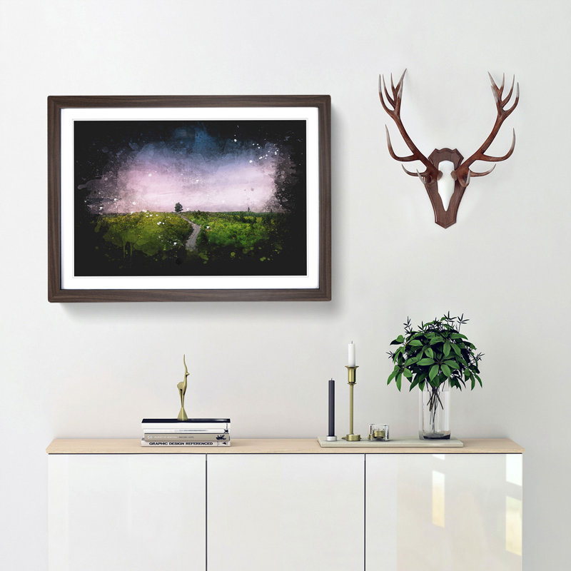 Driving Through Tenerife Paint Splash - Framed Print, Walnut Framed, 33cm H x 45cm W x 2cm D