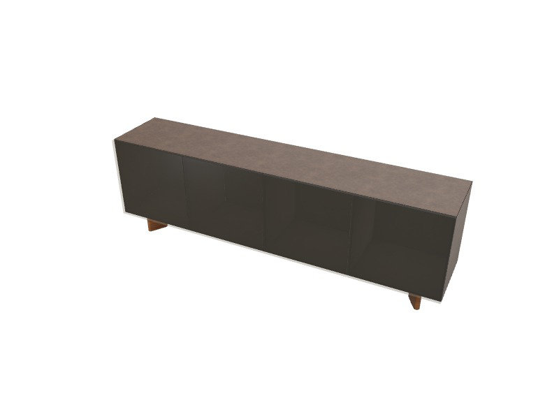 Buffets en cristal, H 31,13 po x l 95 po x P 19,75 po, Perle mate beige brossé / bronze transparent / fu
